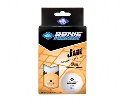 Мячики для н/тенниса Donic JADE 40+ 6 штук, белый + оранжевый