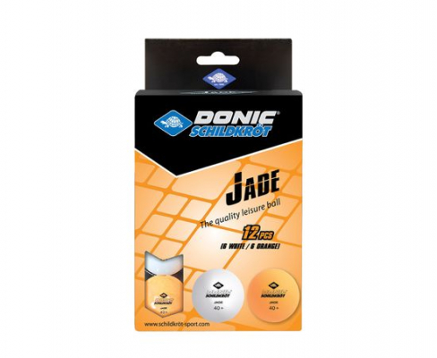 Мячики для н/тенниса Donic JADE 40+ 12 штук, белый + оранжевый