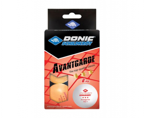 Мячики для н/тенниса Donic AVANTGARDE 3* 40+, 6 штук, оранжевый