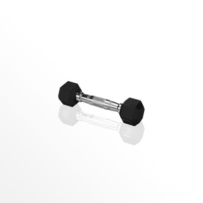 Гантель гексагональная обрезиненная FT Original Fit.Tools хромированная ручка, 1 кг
