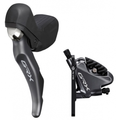 Тормоз велосипедный SHIMANO GRX ST-RX810-LA/BR-RX810, левый, под диск, с кулером для 160мм