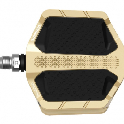 Педали велосипедные SHIMANO EF205, топталки, алюминий, золотой