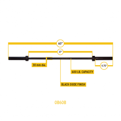 Гриф олимпийский прямой Body Solid 60", черный