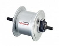 Втулка SHIMANO динамо , 6V 3.0W, 32 отверстия, 100X140 мм, под гайки, серебристая, ADHC30003NNBS