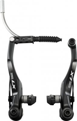 Тормоз велосипедный Shimano LX передний V-brake BR-T670, черный, колодки M70CT4 EBRT670FX22SLP