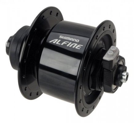Втулка SHIMANO динамо  Alfine S501, 32 отверстия, 6V-3W, QR, Centre Lock,цвет черный EDHS501BL