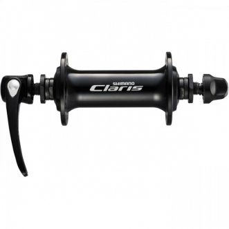 Втулка передняя SHIMANO Claris 2400, 36 отверстий, QR 129мм, цвет черный EHB2400ABL