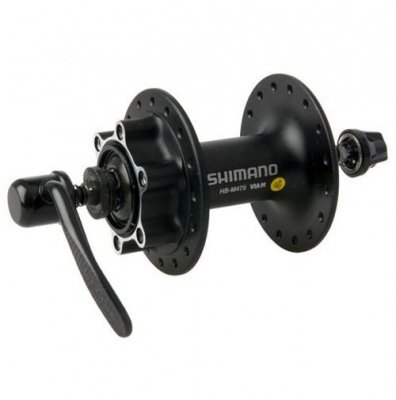 Втулка SHIMANO M475, передняя, 36 отверстия,на 6-болтов, QR, черная, EHBM475AL5