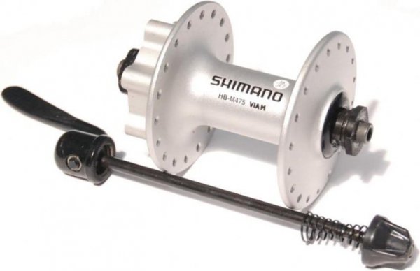 Втулка SHIMANO передняя для велосипеда M475, 32 отв, 6-болт, QR, EHBM475BS