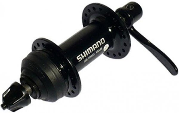 Втулка SHIMANO передняя для велосипеда RM35, 36 отверстий, QR, черный EHBRM35ALP