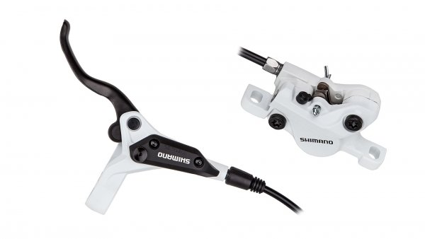 Тормоз Shimano M396, дисковый, левый передний, пластиковая колодка, 1000мм, EM396MFPRA100