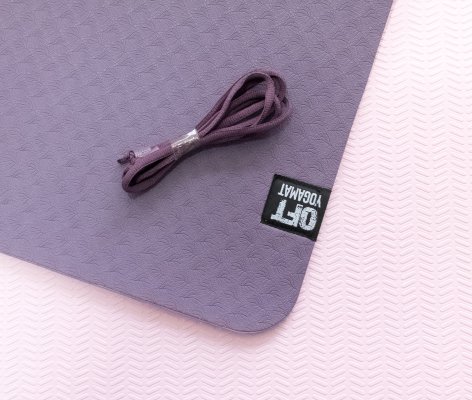 Мат Original Fit.Tools для йоги 6 мм двухслойный темно-фиолетовый светло-фиолетовый