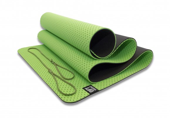 Мат Original Fit.Tools для йоги 6 мм двухслойный перфорированный зеленый