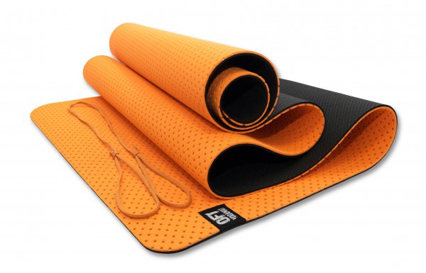 Мат Original Fit.Tools для йоги 6 мм двухслойный перфорированный оранжевый