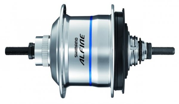 Втулка планетарная SHIMANO Alfine Di2,S705,32 отверстий,11скоростей 135x187 мм,серебристая ISGS705BS