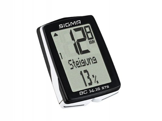 Велокомпьютер Sigma BC 14.16 STS беспроводной, 14 функций: скорость текущая/ средняя/ сравн. тек.и средней/ максималь...