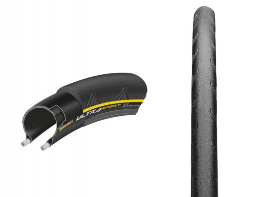 Покрышка  CONTINENTAL Ultra Sport II Performance, 700 x 23C, (23-622), чёр./жёлт.