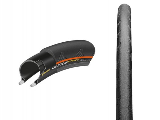 Покрышка  CONTINENTAL Ultra Sport II Performance, 700 x 23C, (23-622), чёр./оранж.