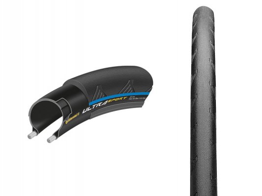 Покрышка  CONTINENTAL Ultra Sport II Performance, 700 x 23C, (23-622), чёр./син.