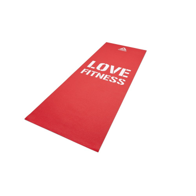 Тренировочный коврик (мат) Reebok для фитнеса тонкий Love (красн)