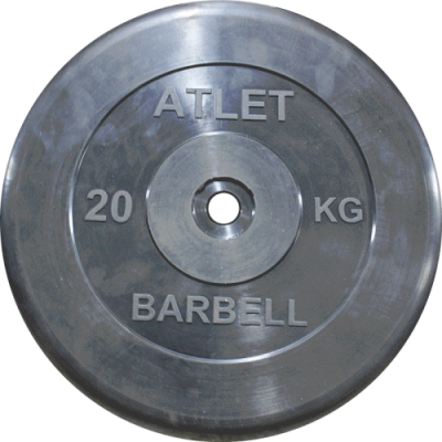 Диск обрезиненный черный Barbell d-26 20кг