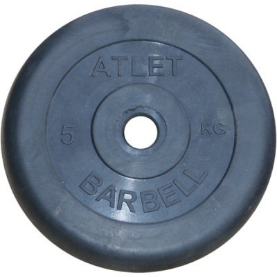 Диски обрезиненные Barbell чёрного цвета, 26 мм, Atlet MB-AtletB26-5