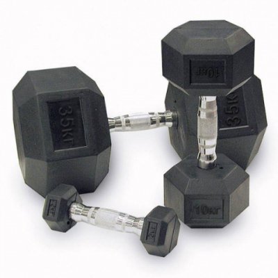 Набор обрезиненных гантелей Body Solid от 22,5 до 35 кг, шаг 2,5 кг