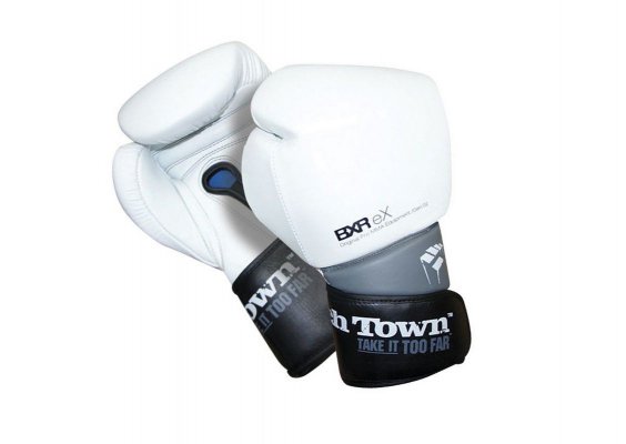 Боксерские перчатки Punchtown BXR (кожа), 12oz, белые BXR eX