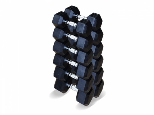 Набор гексагональных гантелей 6 пар Original Fit.Tools от 12,5 до 25 кг