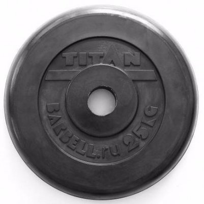 Диск обрезиненный TITAN черный 25 кг (51 мм)