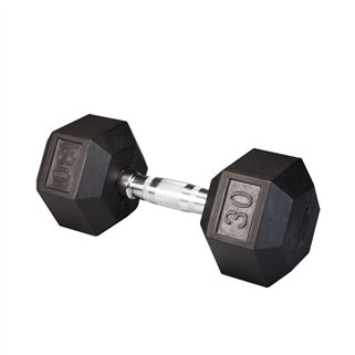 Гантель гексагональная обрезиненная Body Solid хромированная ручка, 30 кг