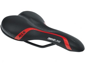 Cедло Kellys DRIVELINE, 260x155мм, технология zone cut, повышенная прочность носа и задника, чёрно-красное