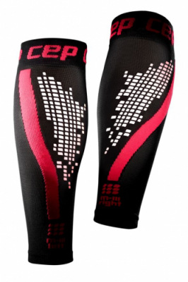 Женские спортивные компрессионные гетры   CEP Calf Sleeves / Черный-Розовый III