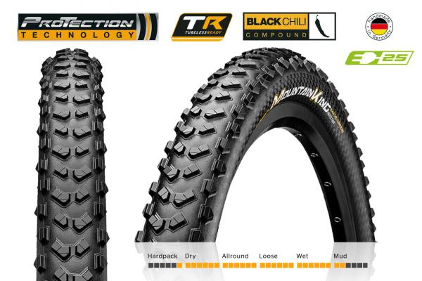 Покрышка 27.5x2.6" CONTINENTAL Mountain King ProTection foldable 3/180Tpi 810 гр.