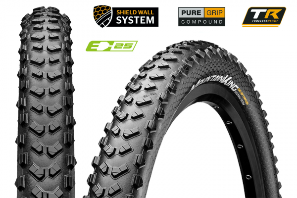 Покрышка 27.5x2.6" CONTINENTAL Mountain King ShieldWall foldable 3/180Tpi 940гр.