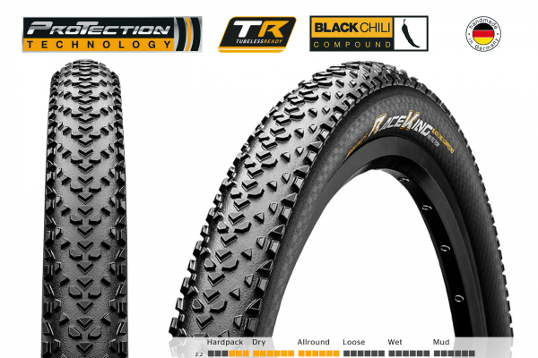 Покрышка 29x2.2" CONTINENTAL Race King ProTection foldable 3/180Tpi 620 гр.