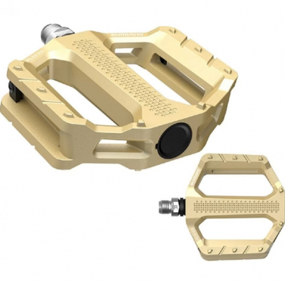 Педали велосипедные SHIMANO EF205, топталки, алюминий, золотой
