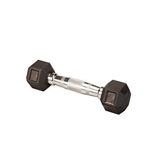 Гантель гексагональная обрезиненная Body Solid хромированная ручка, 9 кг