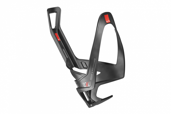 Флягодержатель Elite Rocko Carbon, карбон / Черно-красный