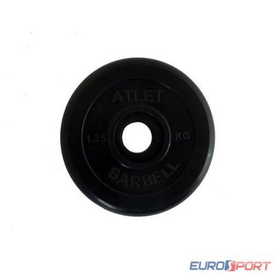 Диск обрезиненный черный MB ATLET d-26 1,25кг