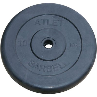 Диски обрезиненные Barbell чёрного цвета, 26 мм, Atlet MB-AtletB26-10