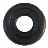 Диски обрезиненные Barbell чёрного цвета, 50 мм, Atlet MB-AtletB50-1,25