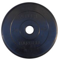 Диски обрезиненные Barbell чёрного цвета, 50 мм, Atlet MB-AtletB50-25