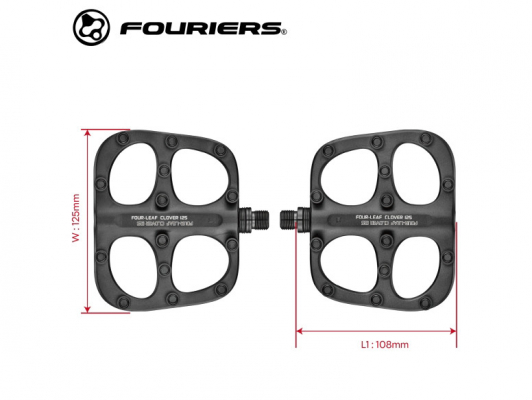 Педали FOURIERS 100х125мм, промподш, 28 сменных soft шипа