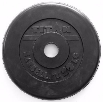 Диск обрезиненный TITAN черный 20 кг (51 мм)