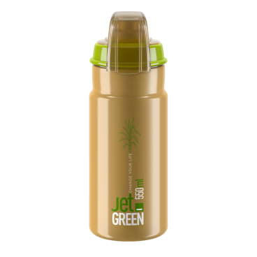 Фляга велосипедная Elite JET GREEN+, 550 мл, c крышкой, коричневый