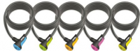 Тросовый замок OnGuard coil cable lock Neon 8156 180cm, Ø 12mm, assorted colours