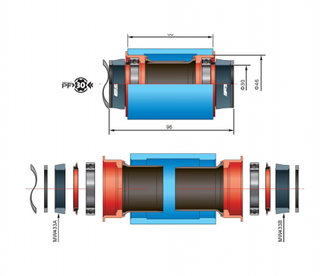 Каретка FSA BB392EVO/BB30 MTB to PF30