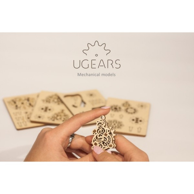 Сборная модель UGEARS Фиджет Рождественские. 4 шт.