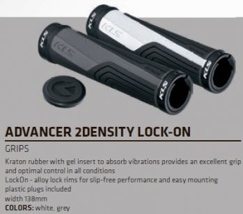 Грипсы Kellys ADVANCER 2D LockOn, 138мм, цвет серый